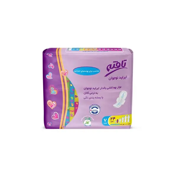 نوار بهداشتی بالدار ایرلید نوجوان تافته بسته 7 عددی سایز 24