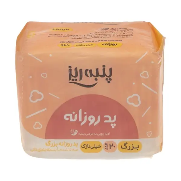 پد روزانه بزرگ Large Liner Ultra Thin بسته 20 عددی پنبه ریز