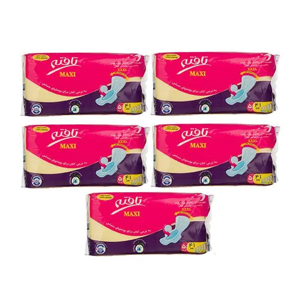 نوار بهداشتی بالدار تافته مدل Maxi ویژه شب سایز XXXL بسته 5 عددی