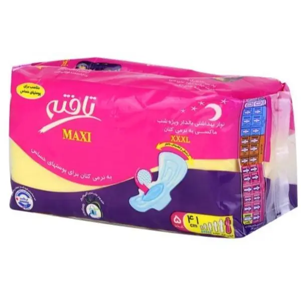 نوار بهداشتی بالدار تافته مدل Maxi ویژه شب سایز XXXL بسته 5 عددی