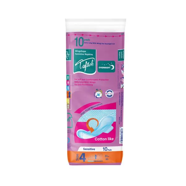 نوار بهداشتی تافته مدل Overnight Sensitive بسته 10 عددی