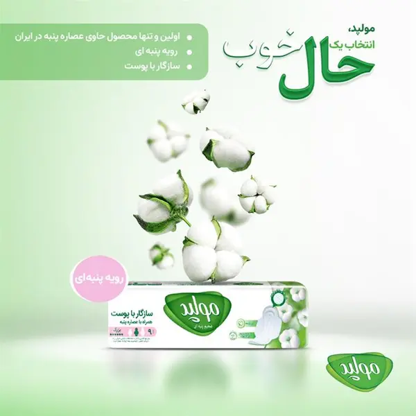 نوار بهداشتی بزرگ ضخیم پنبه ای - مولپد