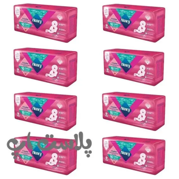 نوار بهداشتی نانسی مدل نانوون سایز بزرگ شش بسته 10 عددی