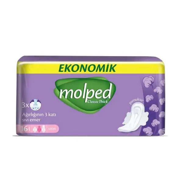 نوار بهداشتی بلند مولپد ترکیه 16 عددی مدل Molped Classic Thich