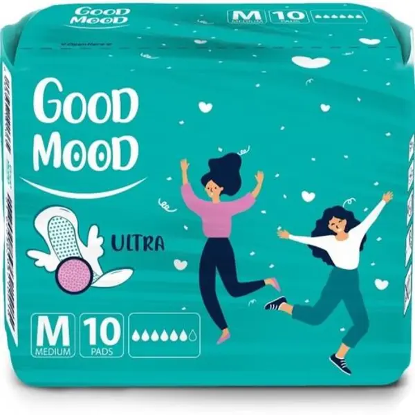 نوار بهداشتی گود مود  (good mood) اولترا متوسط با لایه رویی مشبک به نرمی پنبه