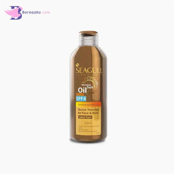 روغن برنزه کننده و ویتامینه سی گل حاوی رنگدانه‌های طلایی SPF4 حجم 250 میلی لیتر