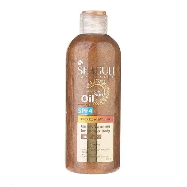 روغن برنزه کننده و ویتامینه سی گل حاوی رنگدانه‌های طلایی SPF4 حجم 250 میلی لیتر