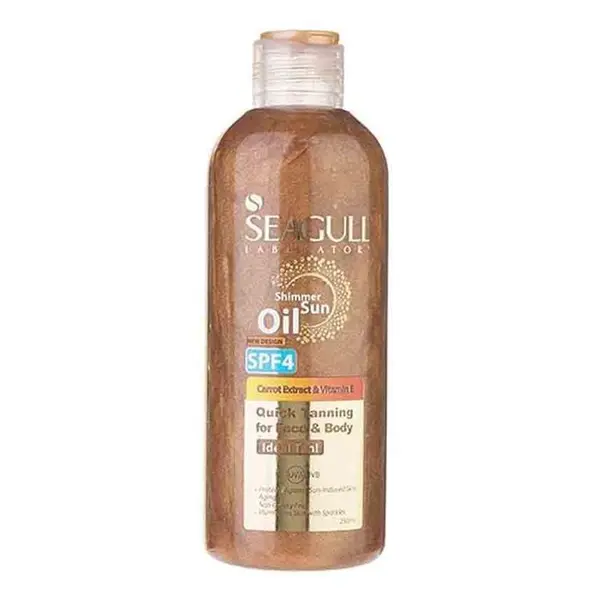روغن برنزه کننده و ویتامینه سی گل حاوی رنگدانه‌های طلایی SPF4 حجم 250 میلی لیتر