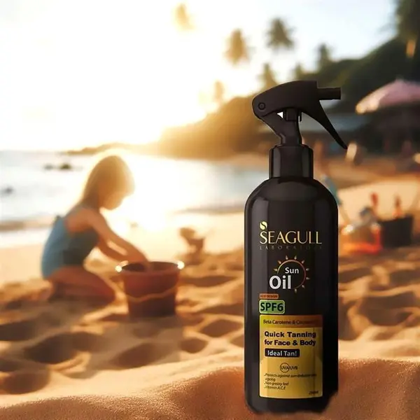 اسپری روغن آفتاب روغن برنزه کننده سی گل SPF6 حجم 250 میلی لیتر
