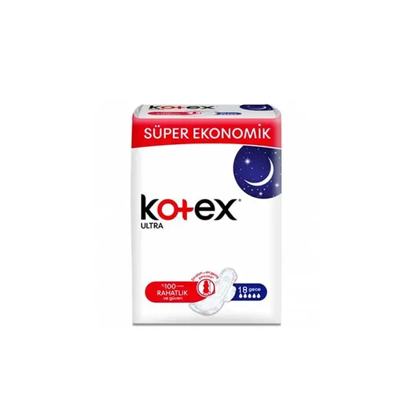 نوار بهداشتی کوتکس ویژه شب مدل ULTRA تعداد 18 عددی kotex
