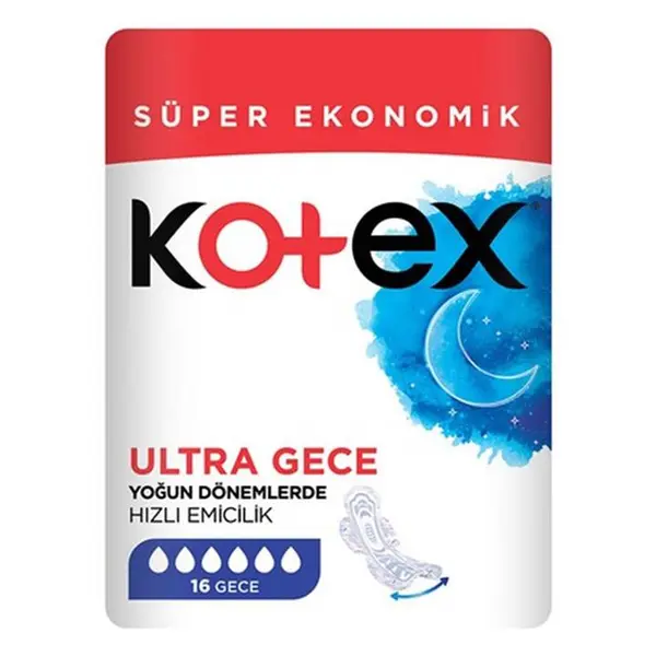 نوار بهداشتی کوتکس مدل Ultra Gece بسته 16 عددی