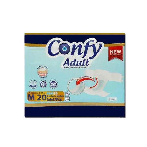 پوشک بزرگسال کانفی کد 001 سایز medium بسته 20 عددی