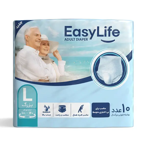 پوشک شورتی بزرگسال ایزی لایف سایز بزرگ بسته 10 عددی