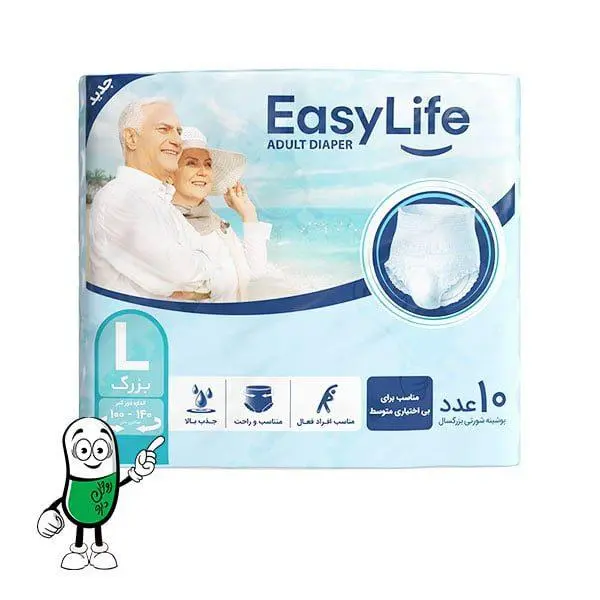 پوشک شورتی ایزی لایف بزرگسال متوسط 12 عددی