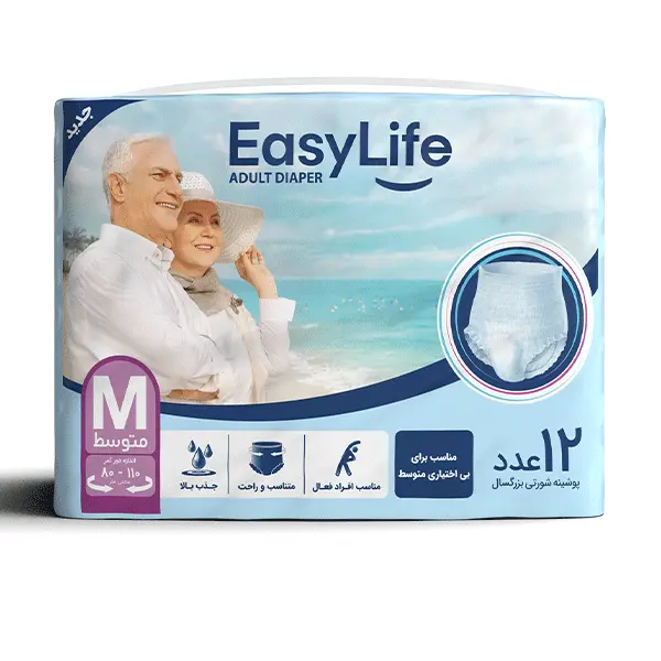 پوشک شورتی ایزی لایف بزرگسال متوسط 12 عددی