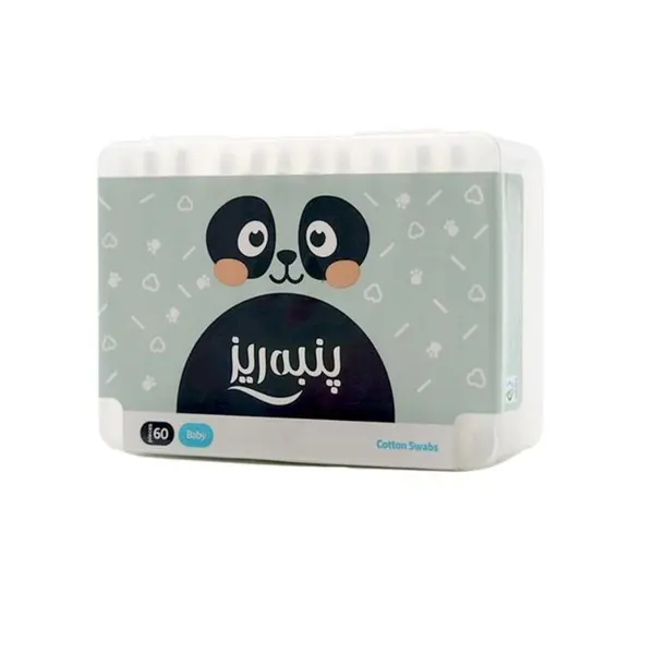 گوش پاک کن کودک پنبه ریز بسته 60 عددی