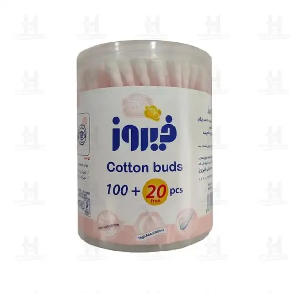 گوش پاک کن فیروز مدل Cotton tuds بسته 100 عددی
