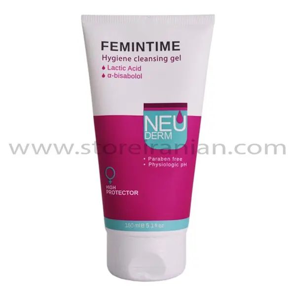 ژل بهداشتی بانوان نئودرم مدل فم اینتیم Femintime حجم 150 میلی لیتر