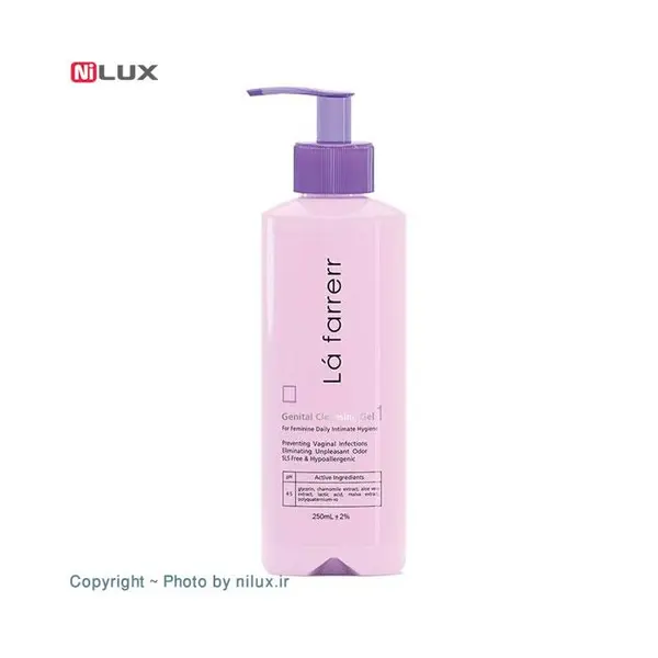 ژل بهداشتی بانوان 1 لافارر مدل Gentinal Cleansing Gel حجم 250 میلی لیتر