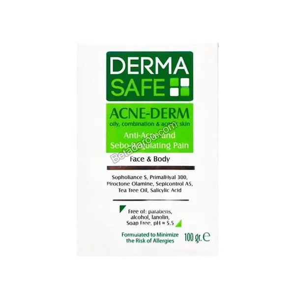 پن پوست های چرب، مختلط و دارای آکنه ACNE-DERM درماسیف 100 گرم