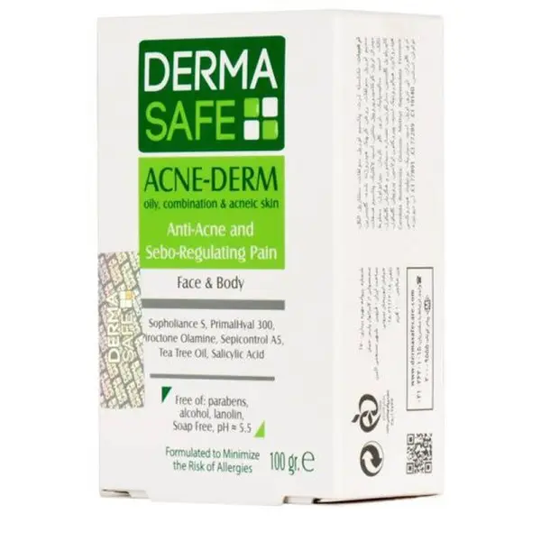 پن پوست های چرب، مختلط و دارای آکنه ACNE-DERM درماسیف 100 گرم
