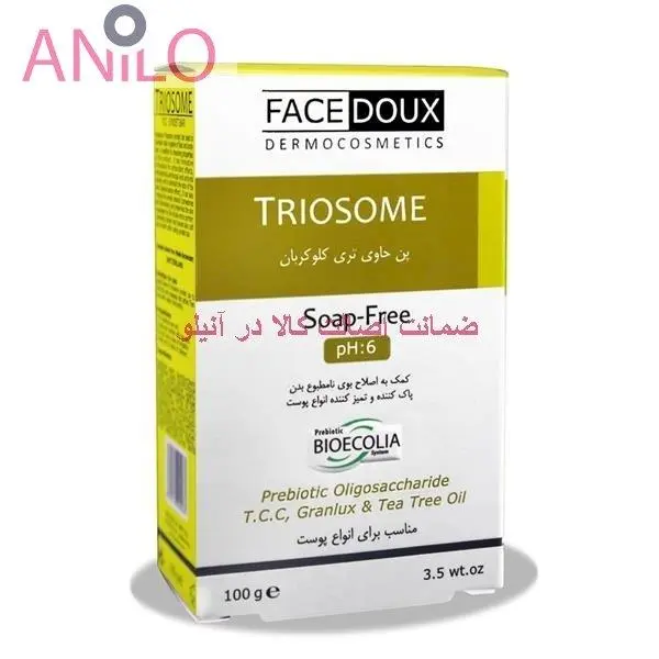 پن شوینده تریوسام TRIOSOME آنتی ‎باکتریال فیس دوکس مناسب انواع پوست 100 گرم