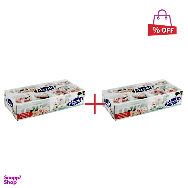 دستمال کاغذی پاپیا دو لایه 100 برگ (طرح تصادفی)
