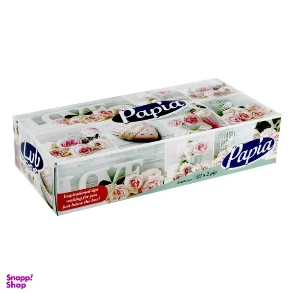دستمال کاغذی پاپیا دو لایه 100 برگ (طرح تصادفی)