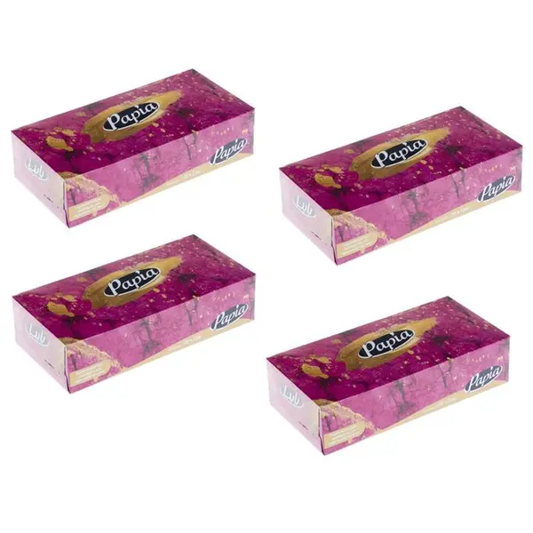 دستمال کاغذی 100 برگ پاپیا مدل سنگ مجموعه 4 عددی