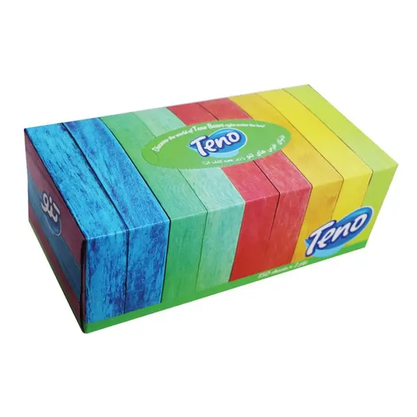 دستمال کاغذی 150 برگ تنو مدل رنگین کمان