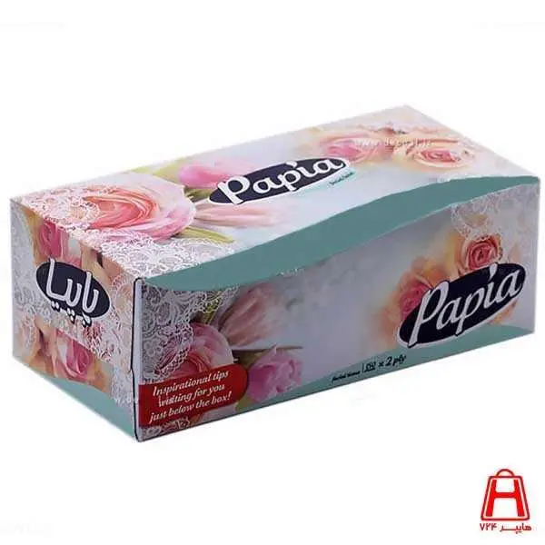 دستمال کاغذی پاپیا 150 برگ 2 لایه طرح گل رز