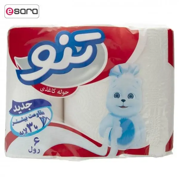 دستمال کاغذی حوله ای سه لایه 2 رول تنو