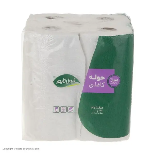دستمال حوله ای فول تایم مدل رولی بسته 2 عددی