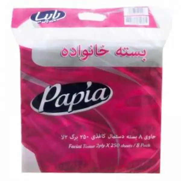 دستمال کاغذی اقتصادی سافت پاپیا - 250 برگ 2 لایه