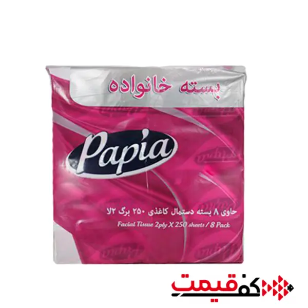 دستمال کاغذی اقتصادی سافت پاپیا - 250 برگ 2 لایه