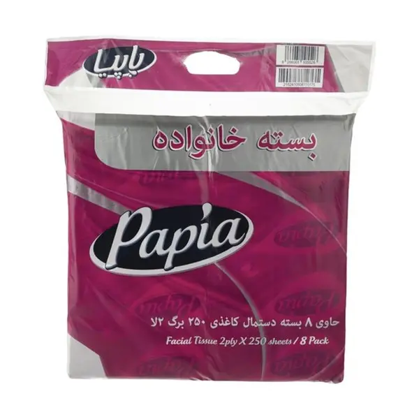 دستمال کاغذی اقتصادی سافت پاپیا - 250 برگ 2 لایه