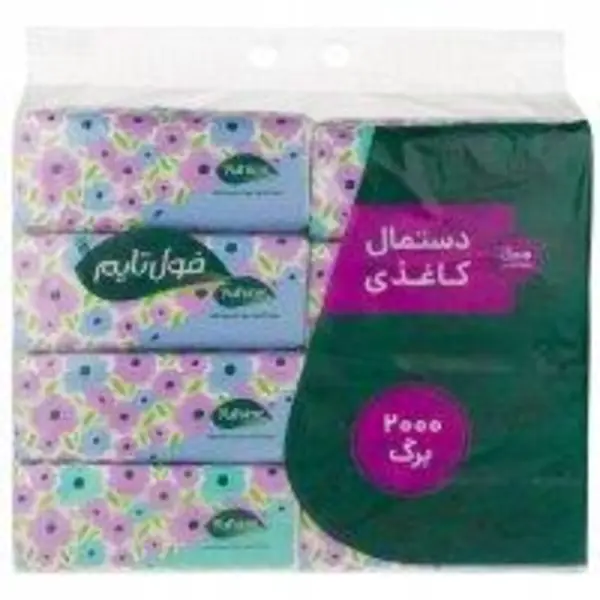 دستمال کاغذی فول تایم مدل دولایه 250 برگ بسته 8 عددی