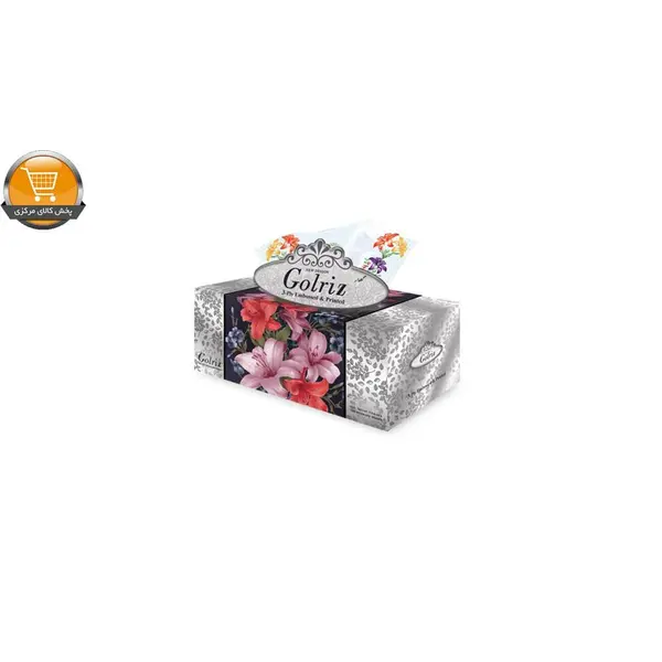 دستمال کاغذی ۱۰۰ برگ گلریز مدل گلریز نقره ای