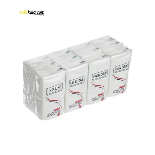 دستمال کاغذی جیبی 15 برگ گلریز مدل Pick One بسته 12 عددی