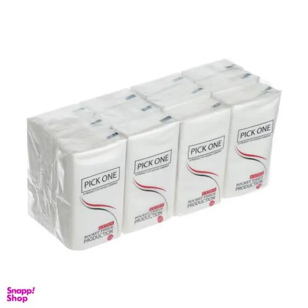 دستمال کاغذی جیبی 15 برگ گلریز مدل Pick One بسته 12 عددی