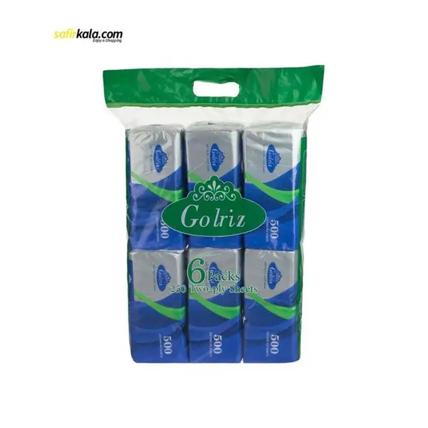 دستمال کاغذی 250 برگ گلریز مدل 008 بسته 6 عددی