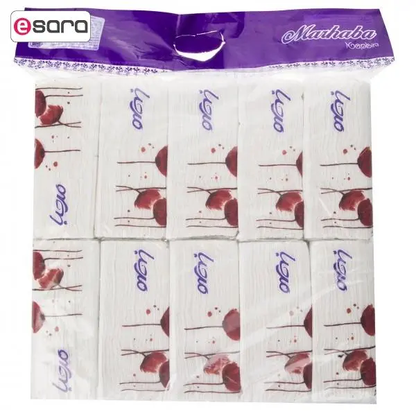 دستمال کاغذی 100 برگ مرحبا مدل White بسته 10 عددی