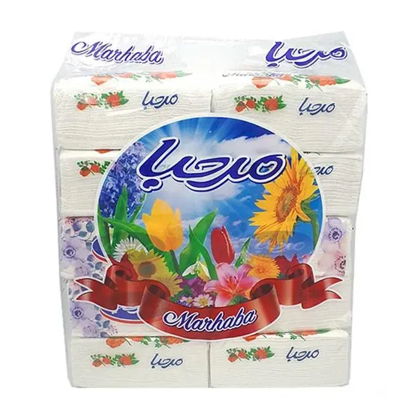 دستمال کاغذی 100 برگ مرحبا مدل White بسته 10 عددی