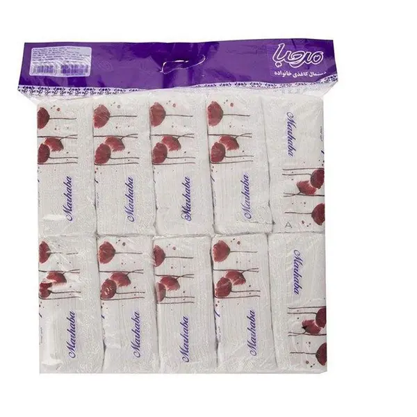 دستمال کاغذی 100 برگ مرحبا مدل White بسته 10 عددی