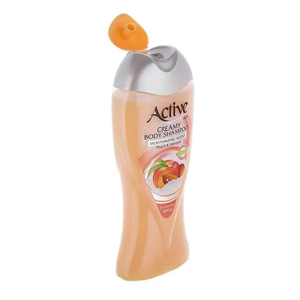 شامپو بدن کرمی اکتیو Peach And Almond هلو و بادام حجم 400 گرم