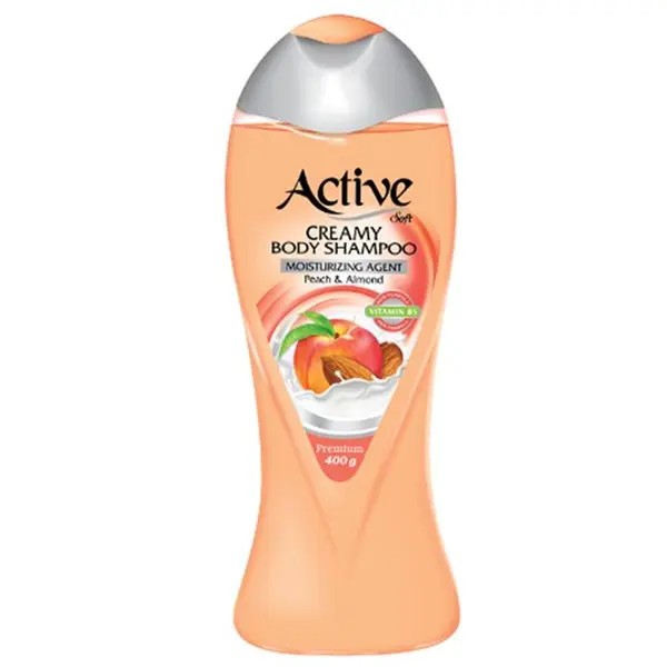 شامپو بدن کرمی اکتیو Peach And Almond هلو و بادام حجم 400 گرم