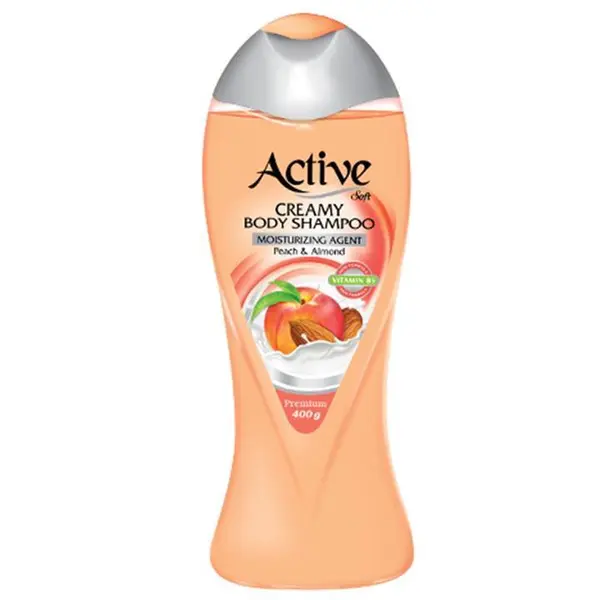 شامپو بدن کرمی اکتیو Peach And Almond هلو و بادام حجم 400 گرم