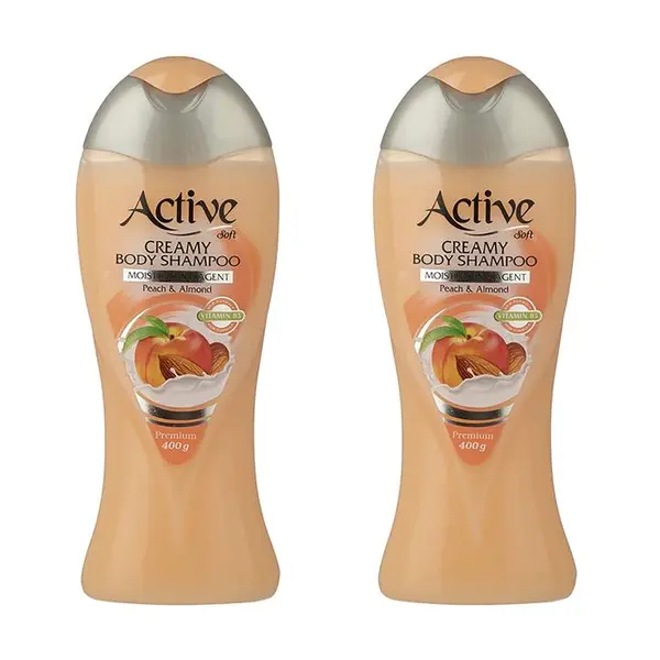 شامپو بدن کرمی اکتیو Peach And Almond هلو و بادام حجم 400 گرم