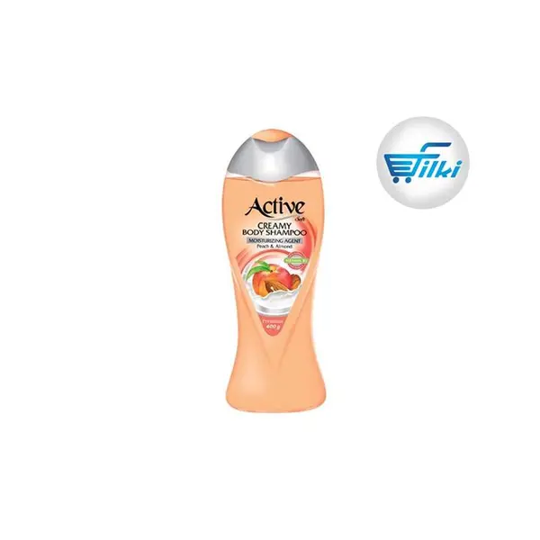 شامپو بدن کرمی اکتیو Peach And Almond هلو و بادام حجم 400 گرم