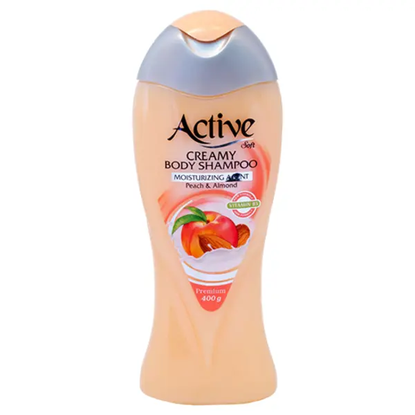شامپو بدن کرمی اکتیو Peach And Almond هلو و بادام حجم 400 گرم